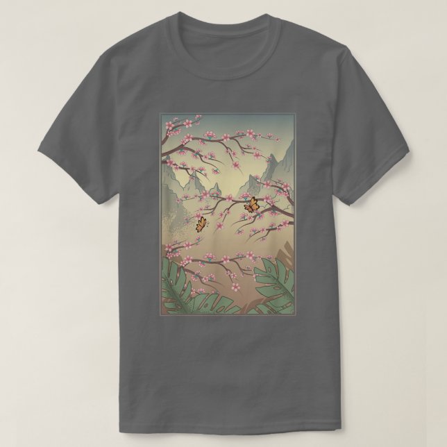 Japan Hübsche Blume Japanisch Pink Sakura Cherry B T-Shirt (Design vorne)