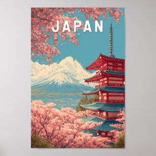 Japan Illustration Reise Kunst Vintage Poster
