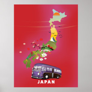 Japan Illustration Reiseposter. Poster