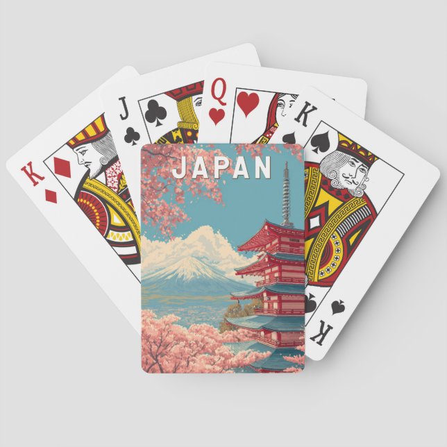 Japan Illustration Travel Art Vintage Spielkarten (Rückseite)