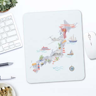 Japan Illustrierte Karte Mousepad
