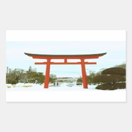 Japan im Winter-Aufkleber Rechteckiger Aufkleber