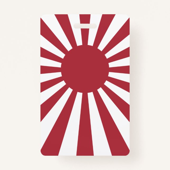 Japan Imperial steigende Sonnenflagge, Edo to W2 Ausweis (Vorderseite)