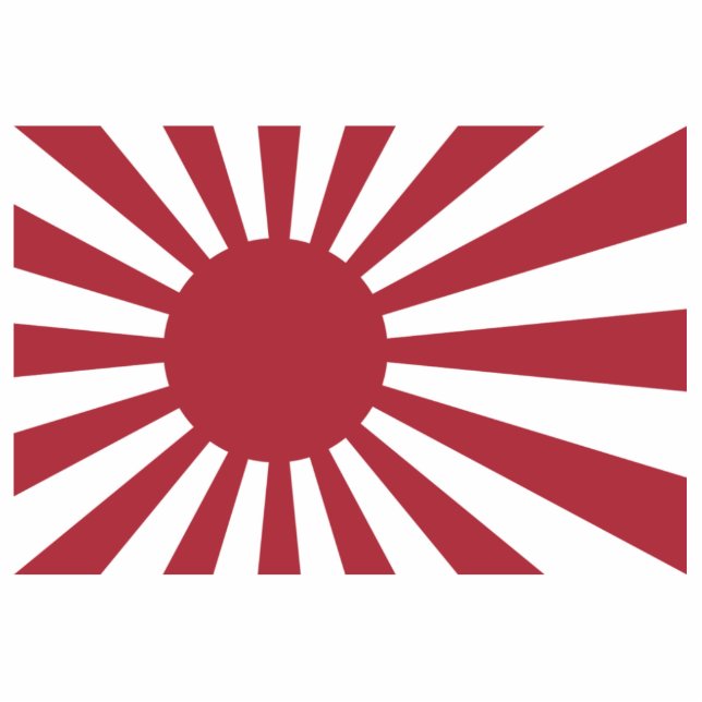 Japan Imperial steigende Sonnenflagge, Edo to W2 Fotoskulptur Magnet (Vorne)