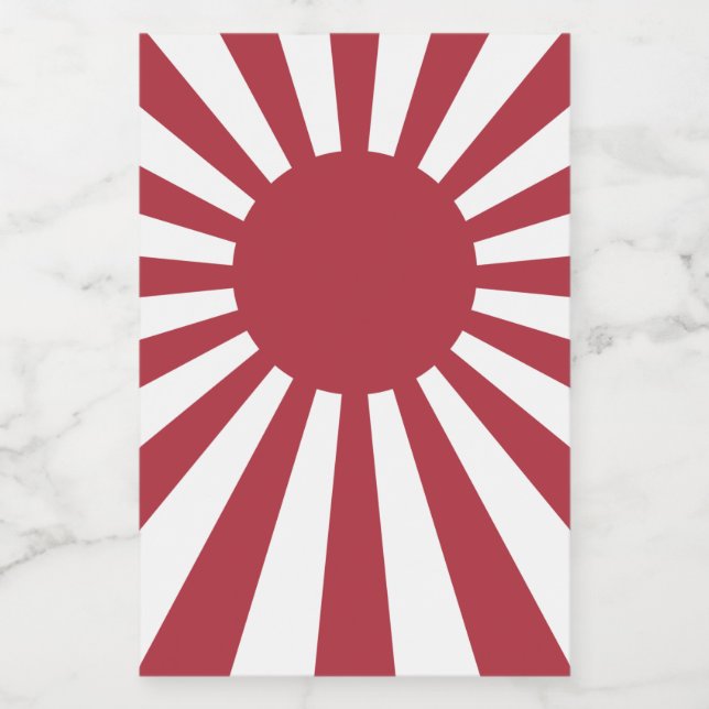 Japan Imperial steigende Sonnenflagge, Edo to W2 Lebensmitteletikett (Einzelnes Label)