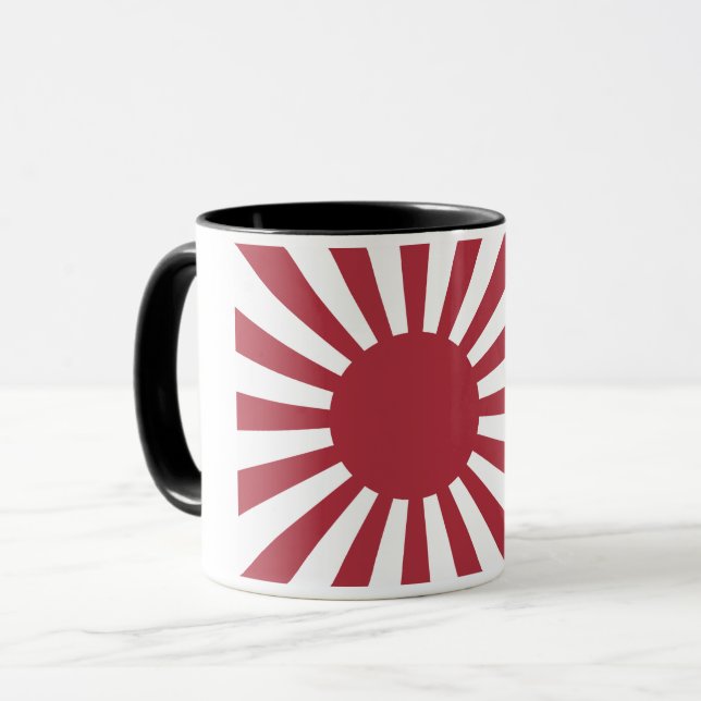 Japan Imperial steigende Sonnenflagge, Edo to W2 Tasse (Vorderseite Links)