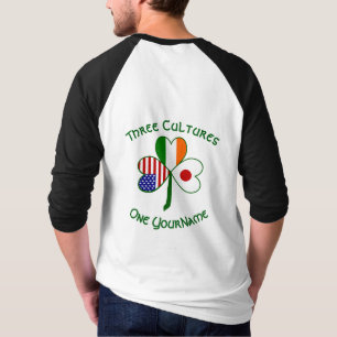 Japan Irland USA Kleeblatt Flagge Personalisiert T-Shirt