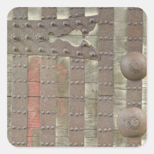 Japan, Ishikawa, Kanazawa, Burgtor-Detail Quadratischer Aufkleber