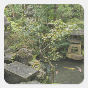 Japan, Ishikawa, Kanazawa, Nomura Samurai House Quadratischer Aufkleber