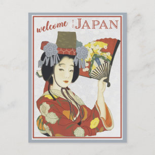 Japan Japanese Geisha Vintage Travel Postkarte
