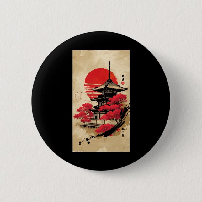 Japan Japanisch Tokyo Shrine Tempel Button (Vorderseite)