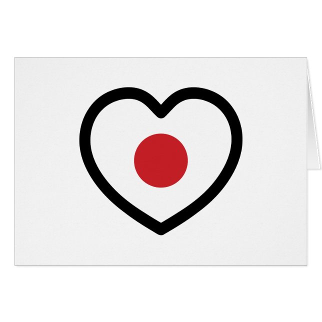 Japan | Japanische Flag-Herzkarten (Vorderseite (Horizontal))
