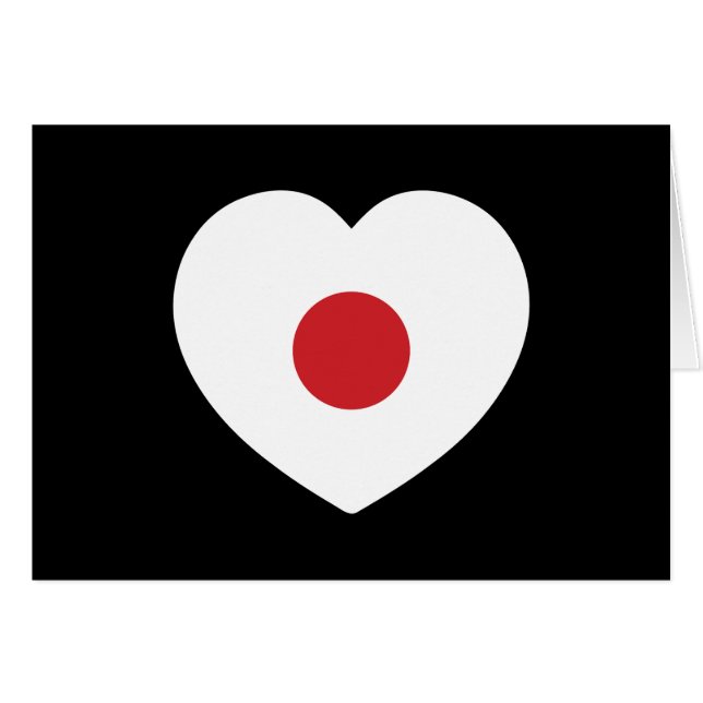 Japan | Japanische Flag-Herzkarten (Vorderseite (Horizontal))