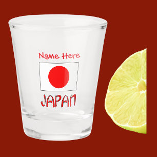 Japan Japanische Flagge Rot Personalisiert Schnapsglas