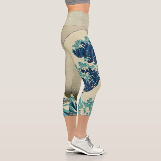 Japan - Japanische Kunst (Große Welle vor Kanagawa Capri Leggings (Rechts)