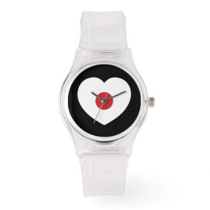 Japan Japanisches Flaggenherz Armbanduhr