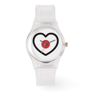 Japan Japanisches Flaggenherz Armbanduhr