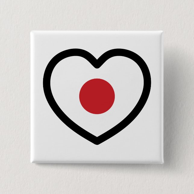 Japan | Japanisches Flaggenherz Button (Vorderseite)