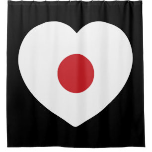 Japan Japanisches Flaggenherz Duschvorhang