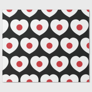 Japan   Japanisches Flaggenherz Geschenkpapier