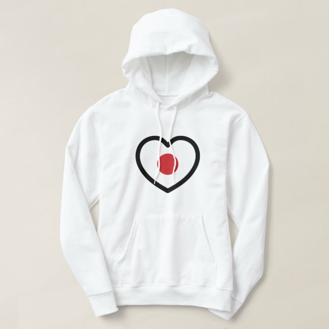 Japan | Japanisches Flaggenherz Hoodie (Design vorne)