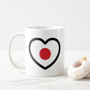 Japan   Japanisches Flaggenherz Kaffeetasse