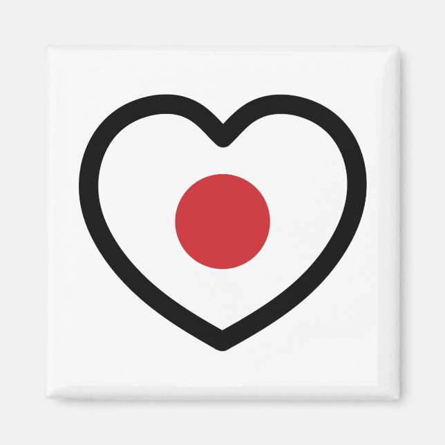 Japan | Japanisches Flaggenherz Magnet (Vorne)