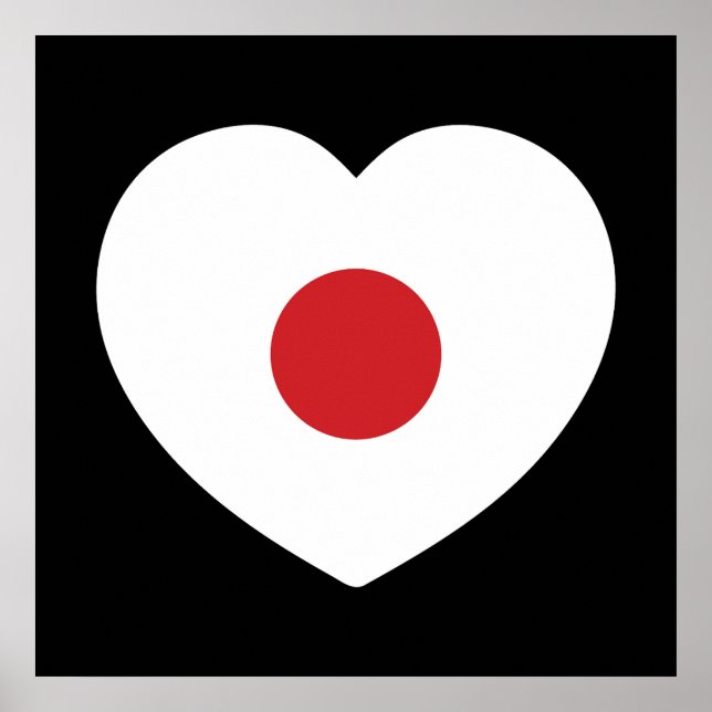 Japan | Japanisches Flaggenherz Poster (Vorne)