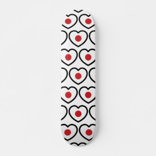 Japan   Japanisches Flaggenherz Skateboard