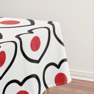 Japan   Japanisches Flaggenherz Tischdecke
