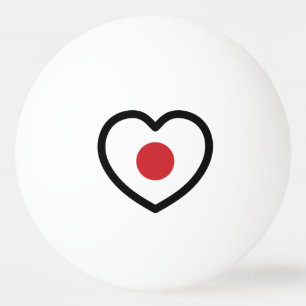 Japan   Japanisches Flaggenherz Tischtennisball
