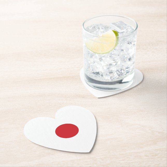Japan | Japanisches Flaggenherz Untersetzer (Vor Ort)