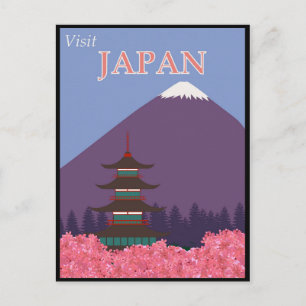 Japan Japanisches Vintage-Reiseposter Postkarte