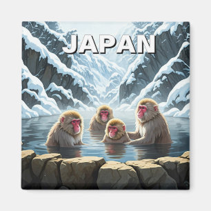 Japan Jigokudani Monkey Park Snow Affen Magnet