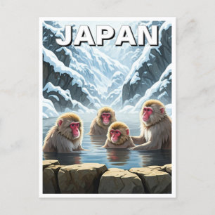 Japan Jigokudani Monkey Park Snow Affen Postkarte