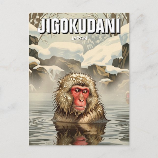 Japan Jigokudani Monkey Park Snow Monkey Postkarte (Vorderseite)