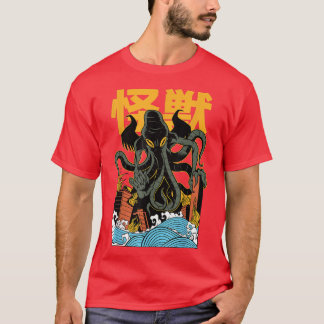 Japan Kaiju Monster Chutulu Octopus Manga T-Shirt