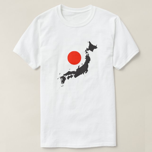 Japan-Karten-Kontur und -kreis T-Shirt (Design vorne)