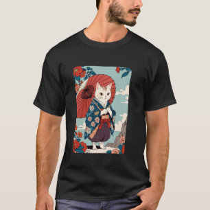 Japan Katze Cute Retro Geisha Katze Neko Vintage A T-Shirt