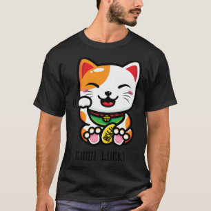 Japan-Katze Maneki Neko Glücksbringer-Katze-Kit T-Shirt