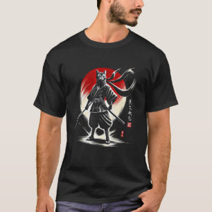Japan Katze Ninja Samurai Japan Krieger Mama Papa T-Shirt