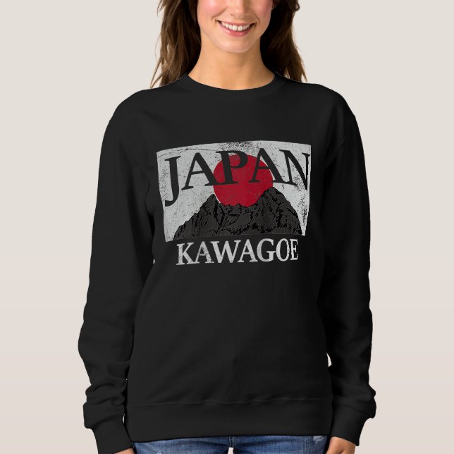 Japan Kawagoe Fuji san flag Raglan Baseball Sweatshirt (Vorderseite)