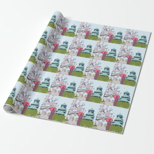Japan Kirschblüten Geisha Kimono Geschenkpapier