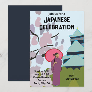 Japan Kirschblüten Japanische Feier Japan Einladung