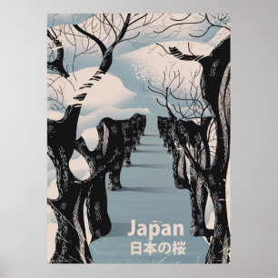 Japan Kirschblüten Vintage-Reiseposter Poster