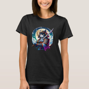 Japan Kitty Samurai Katze Kätzchen Ninja Katana Sc T-Shirt