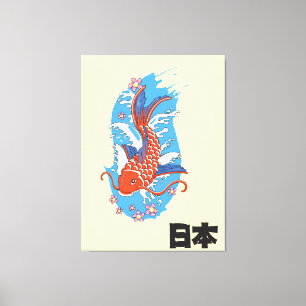 Japan Koi-Fisch Vintage-Plakat Leinwanddruck