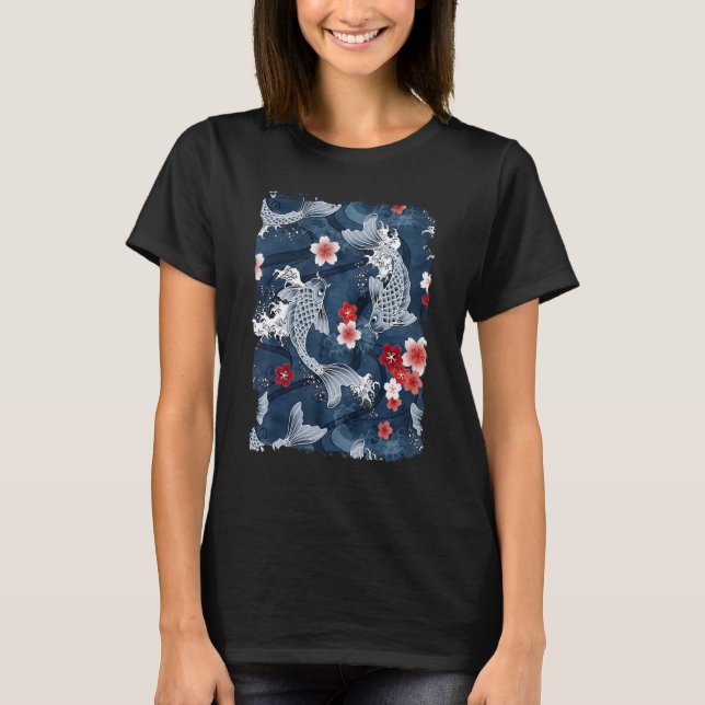 Japan Koi Japanischer Fischkrebs Blossom 57 T-Shirt (Vorderseite)