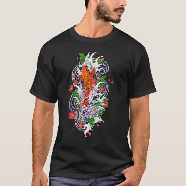 Japan Koi Japanischer Fischkrebs Blossom 82 T-Shirt (Vorderseite)