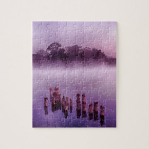 Japan Kumamoto Floating Island Fog Lake Morning Puzzle